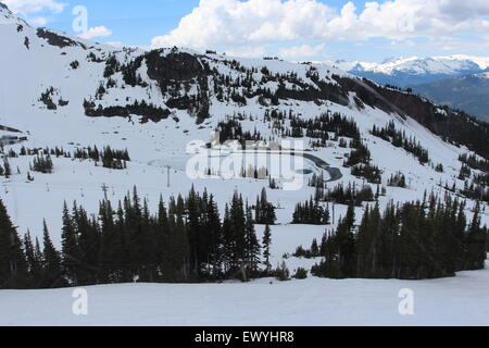 Montagne canadesi in scena e sullo sfondo la pubblicità ideale,siti web. Foto Stock