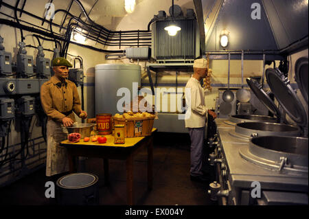Ouvrage Hackenberg,cucina,linea Maginot,seconda guerra mondiale,Veckring,Moselle,Lorraine,Francia Foto Stock