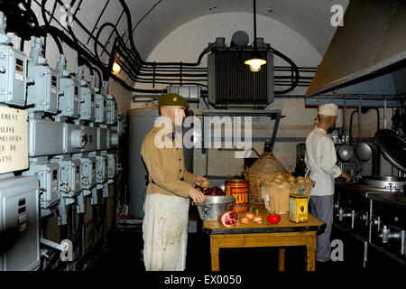 Ouvrage Hackenberg,cucina,linea Maginot,seconda guerra mondiale,Veckring,Moselle,Lorraine,Francia Foto Stock