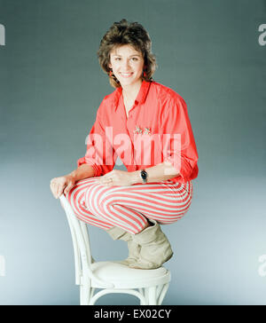 Kathy Tayler, presentatore della televisione, buona mattina la Gran Bretagna, Studio Pix, Londra, 11 novembre 1989. Foto Stock