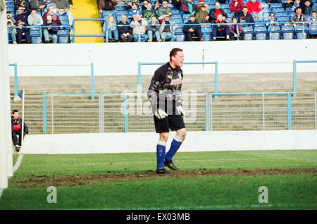 Cardiff 1-4 Fulham, League Division 3 corrispondono a Cardiff City Stadium, sabato 9 marzo 1996. Il portiere David Williams in azione. Foto Stock