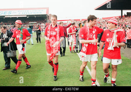 Middlesbrough 2-1 Luton, League Division One corrispondono a Ayresome Park, domenica 30 aprile 1995. L'ultima partita giocata a Ayresome Park. Addio a Ayresome Park. Foto Stock