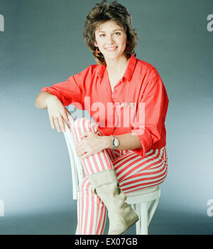 Kathy Tayler, presentatore della televisione, buona mattina la Gran Bretagna, Studio Pix, Londra, 11 novembre 1989. Foto Stock