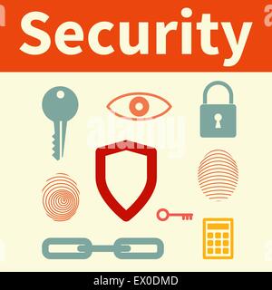 Sicurezza Web set di icone. Illustrazione Vettoriale