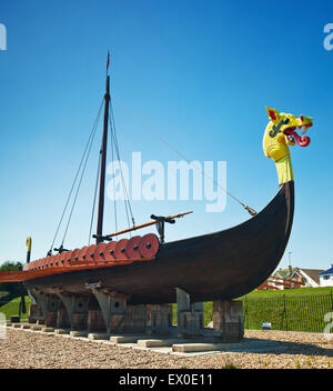 Replica Cliffsend Viking Ship la Hugin. Foto Stock