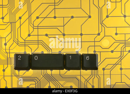 Iscrizione 2016 Anno Nuovo è rivestito i tasti della tastiera può essere utilizzato come sfondo Foto Stock
