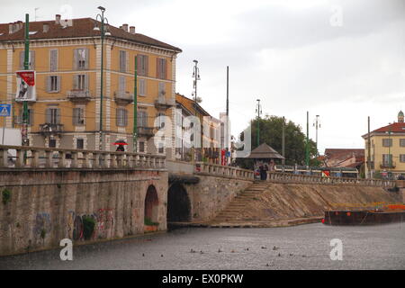 La darsena di Milano, Italia Foto Stock