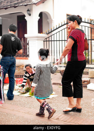 Il mercato di mattina. Luang Prabang, Laos. Foto Stock