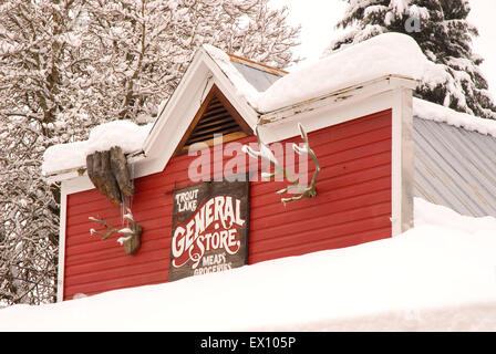 Trota Lago General Store, trota lago, Klickitat County, Washington Foto Stock