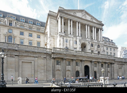 La Bank of England, la città di Londra. In Inghilterra. Foto Stock