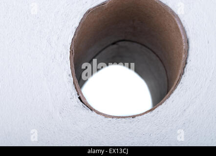Ripresa macro di un rotolo di carta igienica Foto Stock