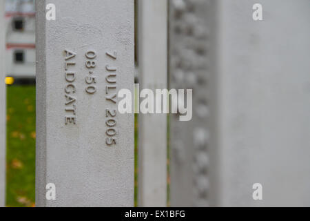 Londra, Regno Unito. Il 23 gennaio 2009. Un memoriale permanente per onorare le vittime del 7 luglio 2005 attentati di Londra è stata svelata in Hyde Foto Stock