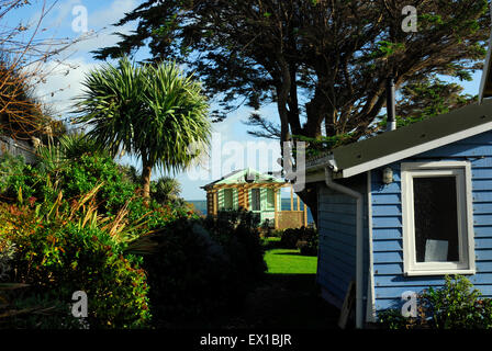 Beach Hut a Bembridge mare Isola di Wight in Inghilterra UK Europa Foto Stock