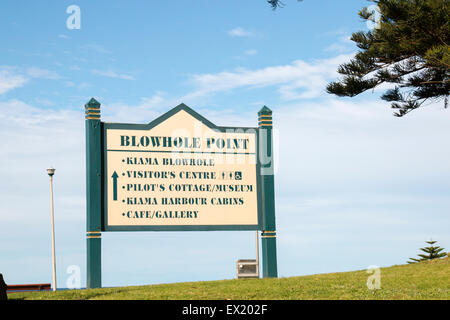 Blowhole punto in Kiama sulla costa sud del New South Wales, una popolare attrazione turistica, Nuovo Galles del Sud, Australia Foto Stock