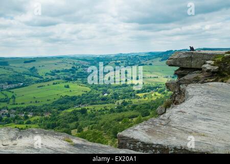 Vista dal bordo curbar Foto Stock