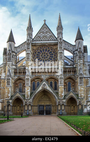 L'Abbazia di Westminster, entrata settentrionale Foto Stock