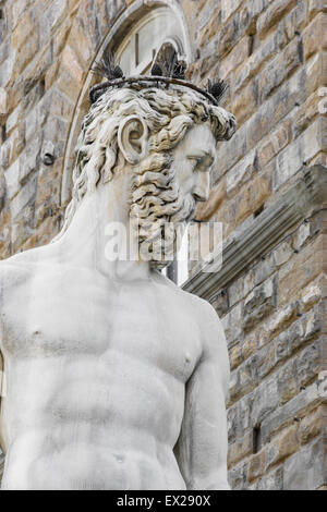 Statua di Nettuno a Firenze - Italia Foto Stock