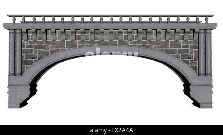 Antico ponte isolato in sfondo bianco - 3D render Foto Stock