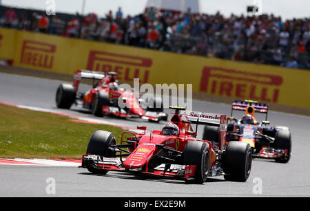 Silverstone, UK. 5 Luglio, 2015. Motorsports: FIA Formula One World Championship 2015, il Gran Premio di Gran Bretagna, #7 Kimi Raikkonen (FIN, la Scuderia Ferrari), Credit: dpa picture alliance/Alamy Live News Foto Stock