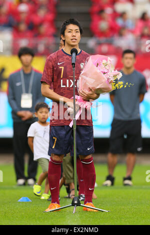 Ibaraki, Giappone. 5 Luglio, 2015. Toru Araiba Calcetto : un gioco di addio di Koji Nakata, Atsushi Yanagisawa e Toru Araiba a Kashima Soccer Stadium di Ibaraki, il Giappone . Credito: Giovanni Osada AFLO/sport/Alamy Live News Foto Stock