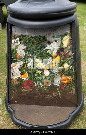 Tagliare all'interno del compost Bin Riciclaggio Compostaggio Foto Stock