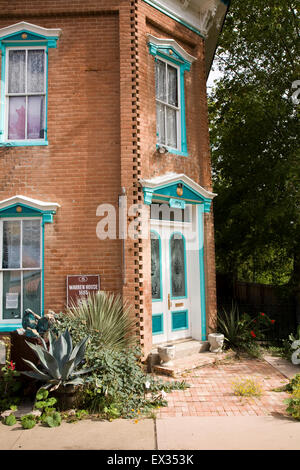 Il 1885 Warren House è stato il solo edificio sulla strada principale a sopravvivere alla grande alluvione del 1902 nella città di argento, NM, Stati Uniti d'America Foto Stock