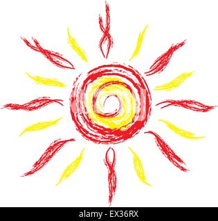 sole, schizzo Illustrazione Vettoriale