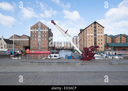 Bacino di Victoria in Gloucester docks Foto Stock