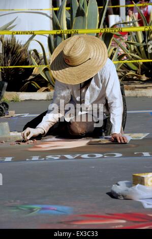 [I madonnari] chalk pittura arte donna Foto Stock