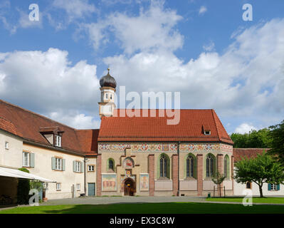 Trinità santa cappella del castello, Castello di Blutenburg, Monaco di Baviera, Baviera, Baviera, Germania Foto Stock