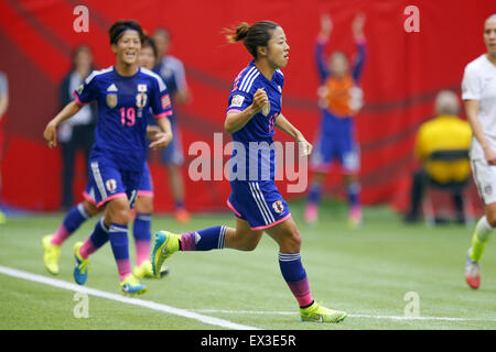 Vancouver, Canada. 5 Luglio, 2015. Yuki Ogimi (JPN) Calcio/Calcetto : Yuki Ogimi del Giappone festeggia dopo il punteggio del team Primo obiettivo durante il FIFA Coppa del Mondo Donne Canada 2015 partita finale tra Stati Uniti e Giappone a BC Place a Vancouver in Canada . Credito: Yusuke Nakanishi AFLO/sport/Alamy Live News Foto Stock