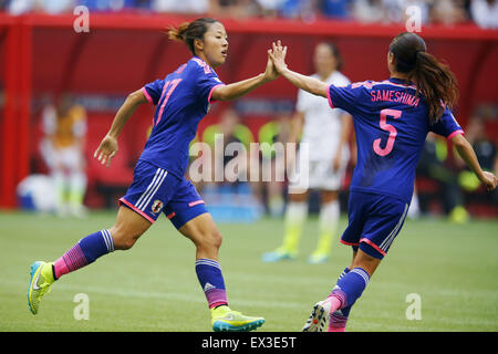 Vancouver, Canada. 5 Luglio, 2015. Yuki Ogimi (JPN) Calcio/Calcetto : Yuki Ogimi del Giappone festeggia dopo il punteggio del team Primo obiettivo durante il FIFA Coppa del Mondo Donne Canada 2015 partita finale tra Stati Uniti e Giappone a BC Place a Vancouver in Canada . Credito: Yusuke Nakanishi AFLO/sport/Alamy Live News Foto Stock