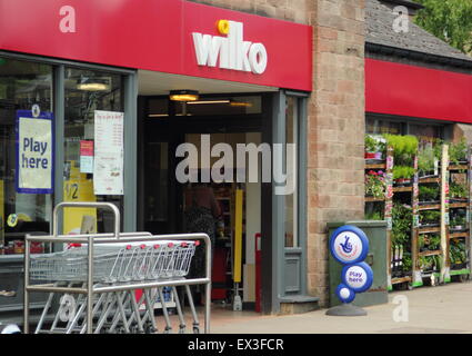 L'entrata di Wilko a Matlock, Derbyshire Regno Unito Foto Stock