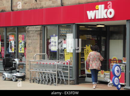 L'entrata di Wilko a Matlock, Derbyshire Regno Unito Foto Stock