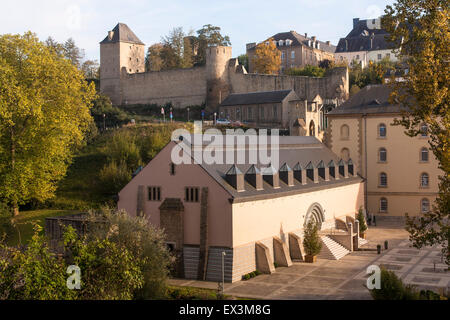 LUX, Lussemburgo, città di Lussemburgo, ROBERT KRIEPS edificio presso il centro culturale a l'Abbaye de Neumuenster al distr Foto Stock