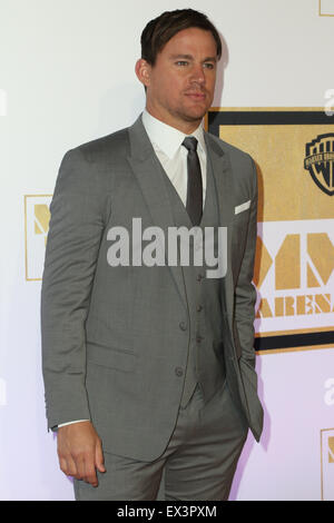 Sydney, Australia. 6 luglio 2015. Channing Tatum (Magic Mike) arriva sul tappeto rosso al Qantas Credit Union Arena di Sydney per il film premiere di Magic Mike XXL. Credito: Credito: Richard Milnes/Alamy Live News Foto Stock