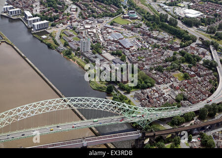 Vista aerea di Runcorn nel Cheshire, Regno Unito Foto Stock