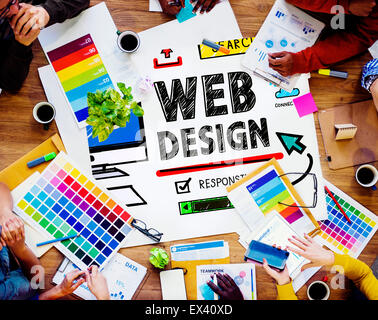 Web Design stile di sviluppo di idee il concetto di interfaccia Foto Stock