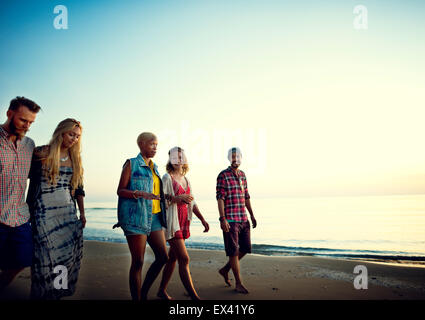 Amicizia libertà spiaggia vacanze Estate Concept Foto Stock