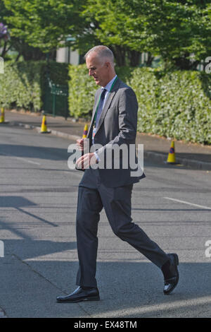 Wimbledon Londra,UK. Il 6 luglio 2015. Ex American giocatore professionista Todd Martin arriva il giorno sette del Wimbledon Tennis championships Credito: amer ghazzal/Alamy Live News Foto Stock