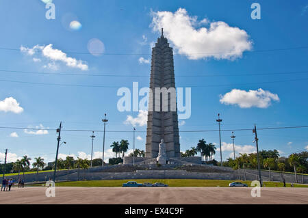 Vista orizzontale della Jose Marti Memorial a l'Avana, Cuba. Foto Stock