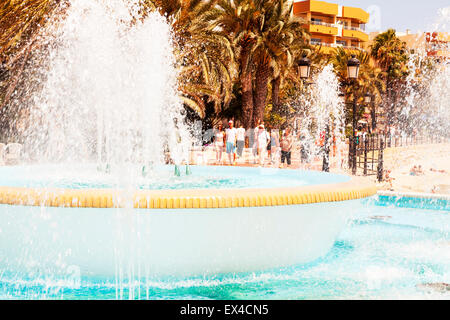 Fontana a Santa Eulalia Del Rio Ibiza spagna spagnolo resort casa vacanze Foto Stock