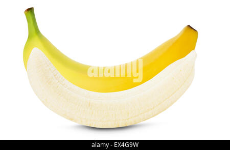 Banane isolato su uno sfondo bianco. Foto Stock