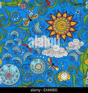 Vettore di colore senza giunture motivo floreale Illustrazione Vettoriale