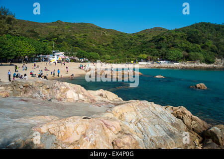 Hung Shing Yeh Beach sull Isola di Lamma, Hong Kong, Cina Foto Stock
