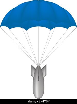 Bomba a paracadute blu Illustrazione Vettoriale