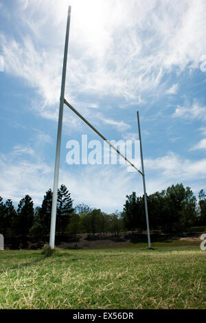 Rugby pali utilizzati per lo sport del Rugby League o Rugby Union. Foto Stock