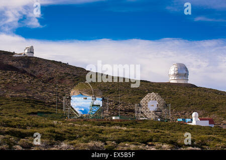 ESP, Spagna, Canarie, l'isola di La Palma, Osservatorio settentrionale europeo al Roque de los Muchachos Foto Stock