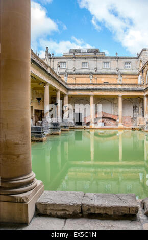 Il Grande bagno delle Terme Romane complesso di Bath, Somerset, Inghilterra. Foto Stock