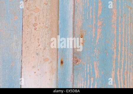 Interessanti i modelli in un vecchio recinto in legno Foto Stock